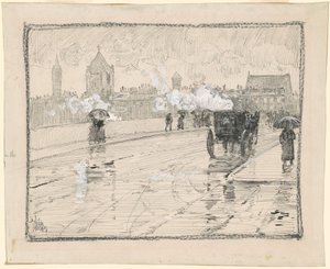 Dia chuvoso, Boston de Childe Hassam