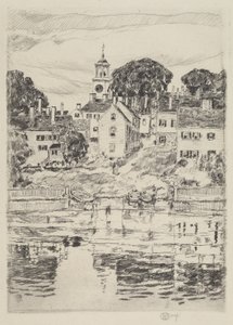 A torre da igreja, Portsmouth de Childe Hassam