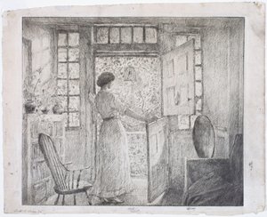 A porta holandesa (reto), a dança grega (verso) de Childe Hassam