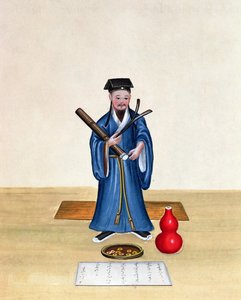 Um taoísta na China, c.1785 (wc no papel) de Chinese School