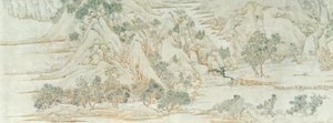 Paisagem chinesa, dinastia Ming (caneta e tinta no papel) de Chinese School