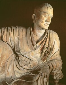 Figura de um lohan, dinastia de Yuan (1260-1368) (madeira)