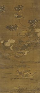 Flores, patos e outras aves, Dinastia Ming ou Qing, do século XV ao XVIII