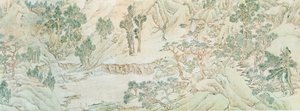 Paisagem, dinastia Ming (caneta e tinta de lavagem no papel) de Chinese School