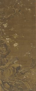 Faisões e Flores de Ameixa Cobertas de Neve, dinastia Ming ou Qing, do século XV ao XVIII