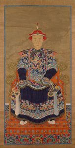 Retrato, de, Qianlong, imperador, como, um, homem jovem, penduradas, rolam de Chinese School