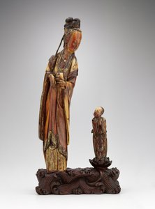 Grupo permanente de He Xiangu e atendente, dinastia Ming, 1580-1644