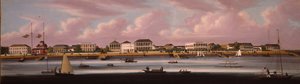 A Regata de Xangai com Vista para o Bund, c.1850 de Chinese School