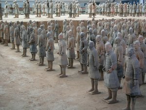 Museu Xian, guerreiros de terracota da tumba do imperador Shi Huangdi de Chinese School