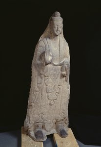 Estátua do Buda Sakyamuni, dinastia Wei do Norte, c.386-534 (calcário)