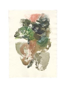 Composição abstrata, Série orgânica, 2022 (aguarela, guache e carvão sobre papel aguarelado artesanal de 320 g/m²) de Ching Fun Tso