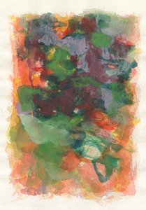 Composição abstrata, série Play, 2021 (aguarela, guache e carvão sobre papel de aguarela) de Ching Fun Tso
