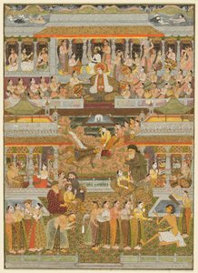 Amantes e amados: Um composto de cenas da literatura persa, urdu e sânscrita, c. 1735. de Chitarman II