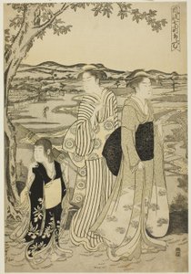 Papagaio Komachi, da série The Fashionable Seven Komachi (Furyu nana Komachi), c.1788 (xilogravura a cores; oban)