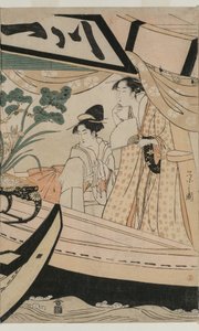 Festa no barco de recreio Kawaichimaru de Chobunsai Eishi
