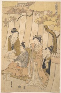 O príncipe Genji e três jovens mulheres de Chobunsai Eishi