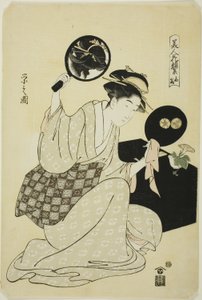 Takashima, da série "A Collection of Flower-like Faces of Beauties (Bijin kagan shu)" de Chobunsai Eishi