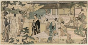 O Capítulo Matsukaze do Conto de Genji (da série The Tale of Genji in Elegant Modern Dress) de Chobunsai Eishi