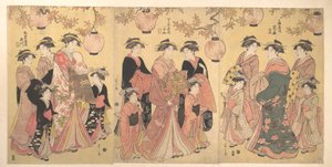 O desfile de Yoshiwara no outono de Chobunsai Eishi