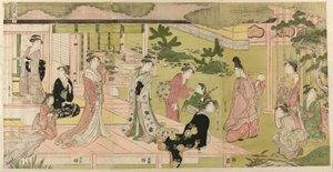 Wakana, Parte 1 (Wakana, jo), da série "A Fashionable Parody of the Tale of Genji (Furyu yatsushi Genji)" de Chobunsai Eishi