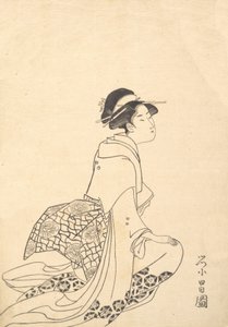 Uma Mulher Ajoelhada. de Chokosai Eisho