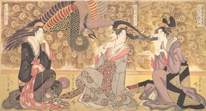 Interior da casa chamada Ogiya, ca. 1800.