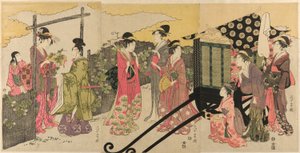 Paródia do Capítulo Yugao do Conto de Genji de Chokosai Eisho