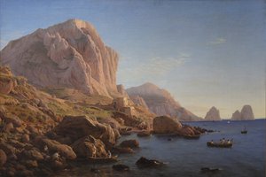 Uma Costa Rochosa, Capri. Depois do nascer do sol