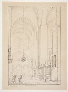 Modelo para "Prospecto do interior do braço transversal norte da Catedral de Aarhus" de Christen Købke