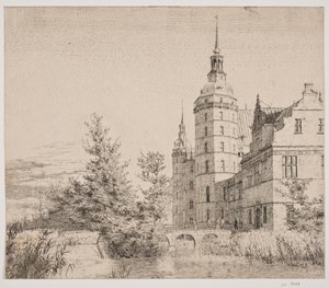 Castelo de Frederiksborg. Festa em Møntbroen de Christen Købke