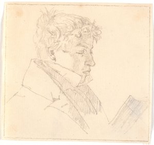 Lendo jovem, irmão mais velho do artista, pastor Carl Adolf Købke (1804-1840) ? de Christen Købke