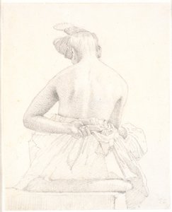 Modelo feminino sentado visto por trás de Christen Købke