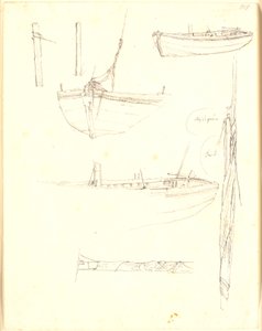 Estudos de um barco de Christen Købke