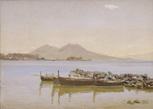 O Golfo de Nápoles com o Vesúvio ao fundo de Christen Købke