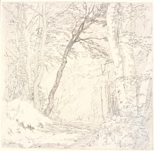 Estrada através de uma floresta de Christen Købke