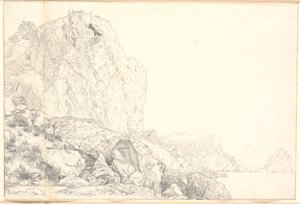 Vista da costa perto de Marina Piccola em Capri de Christen Købke