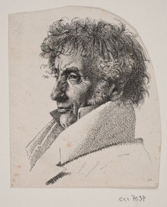 Retrato do mestre padeiro Købke; fragmento de: Folha com três retratos: o mestre padeiro Købke, Sophie Krohn e N. Feilberg de Christen Købke