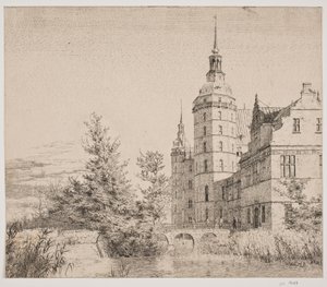 Castelo de Frederiksborg. Festa em Møntbroen de Christen Købke