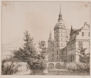 Castelo de Frederiksborg. Festa em Møntbroen de Christen Købke