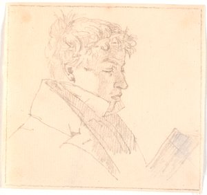 Lendo jovem, irmão mais velho do artista, pastor Carl Adolf Købke (1804-1840) ? de Christen Købke