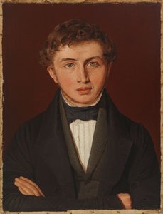 Retrato de Hans Peter Købke, irmão do artista de Christen Købke