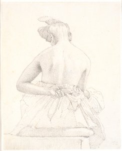 Modelo feminino sentado visto por trás de Christen Købke