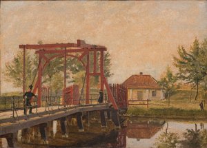 A ponte levadiça do norte para a cidadela em Copenhague de Christen Købke