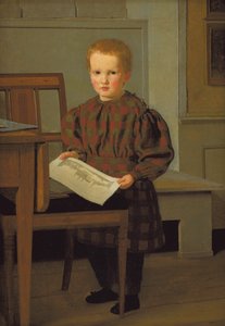 O pintor C.W. Eckersberg Filho Julius no estúdio de seu pai de Christen Købke
