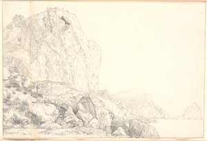 Vista da costa perto de Marina Piccola em Capri de Christen Købke