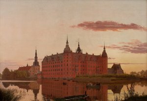 Castelo de Frederiksborg à luz da noite Castelo de Frederiksborg à luz da noite, 1835. de Christen Schiellerup Købke