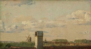 Vista de uma janela em Toldbodvej, olhando para a cidadela em Copenhague, c.1833