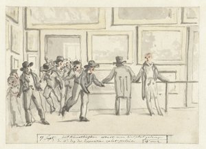 Visitantes na Exposição de Arte em Amsterdã em 1808