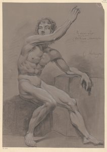 Nu masculino sentado, vista lateral (3º prémio 1796)