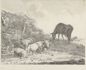 paisagem com gado de Christiaan Godfried Schutze van Houten